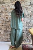 Lalli Damask Asymmetric Panel Top Khaki